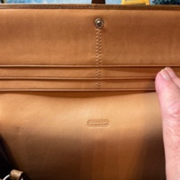 Women's Coach Wallet Brown Tan Signature Fabric & Leather VGUC - Picture 6 of 7